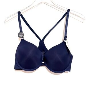 Prima Valentina Navy Blue Front Close Smooth Back Racerback Underwire Bra